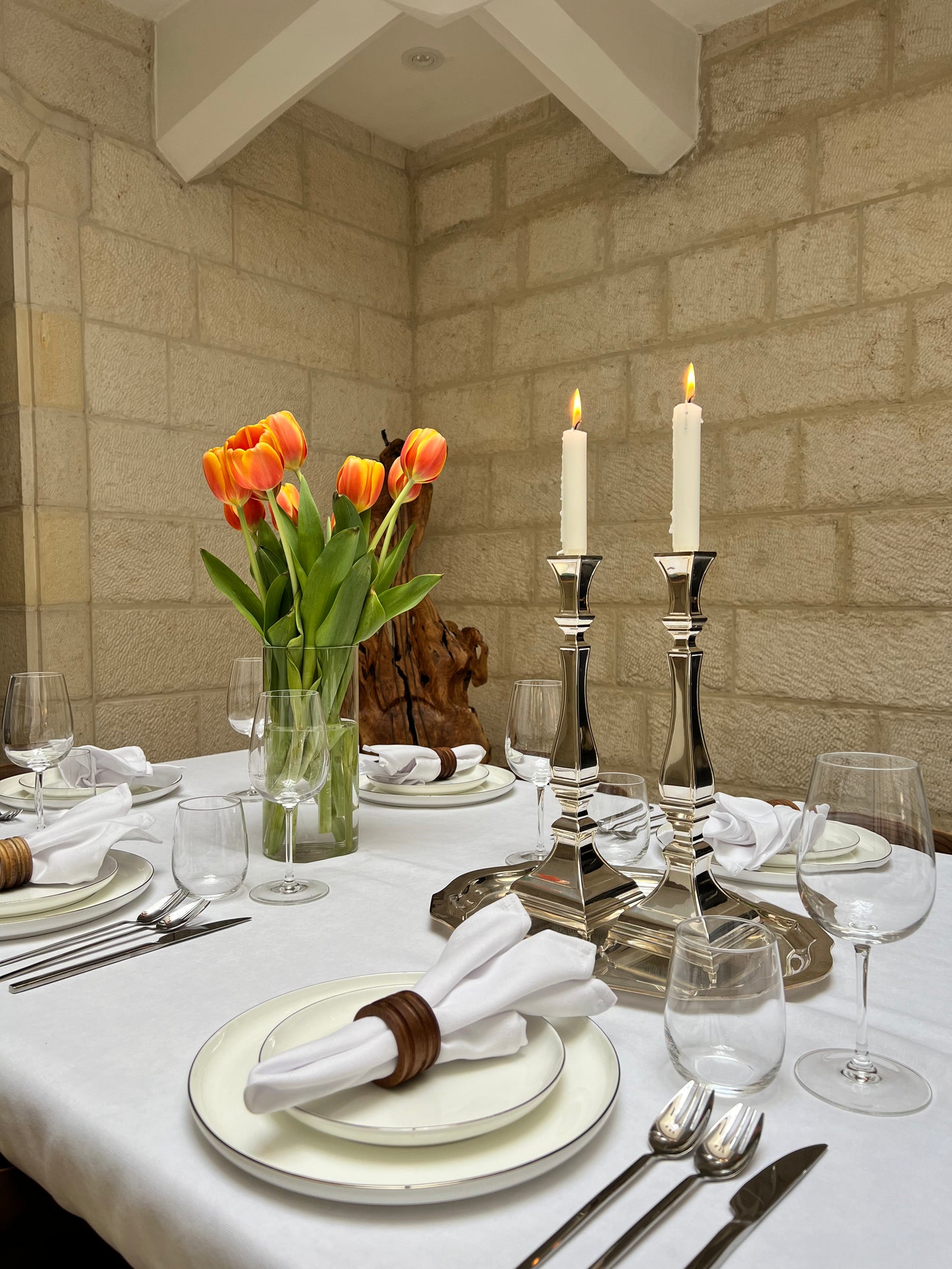 Bright White Solid Color Tablecloth